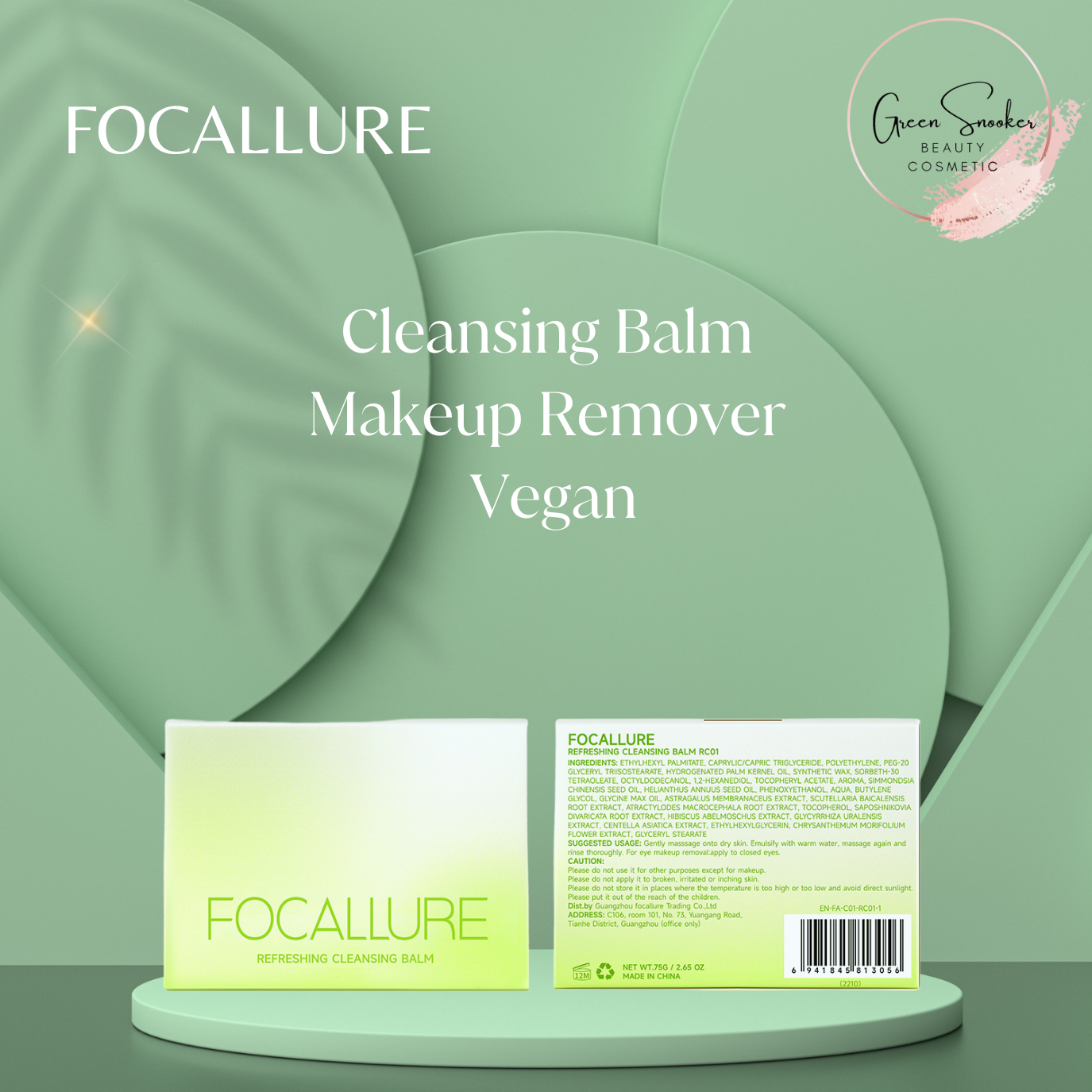 Focallure, Cleansing balm makeup remover, Vegan