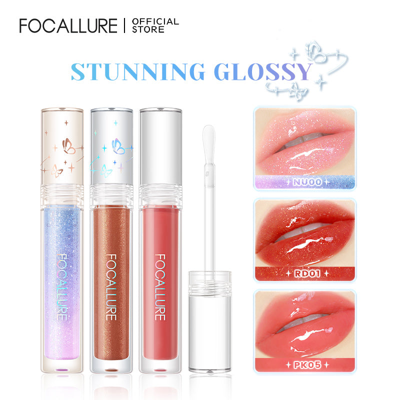 Focallure, Watery Glow Lip gloss,  3 Glossy Styles, 16 Colors
