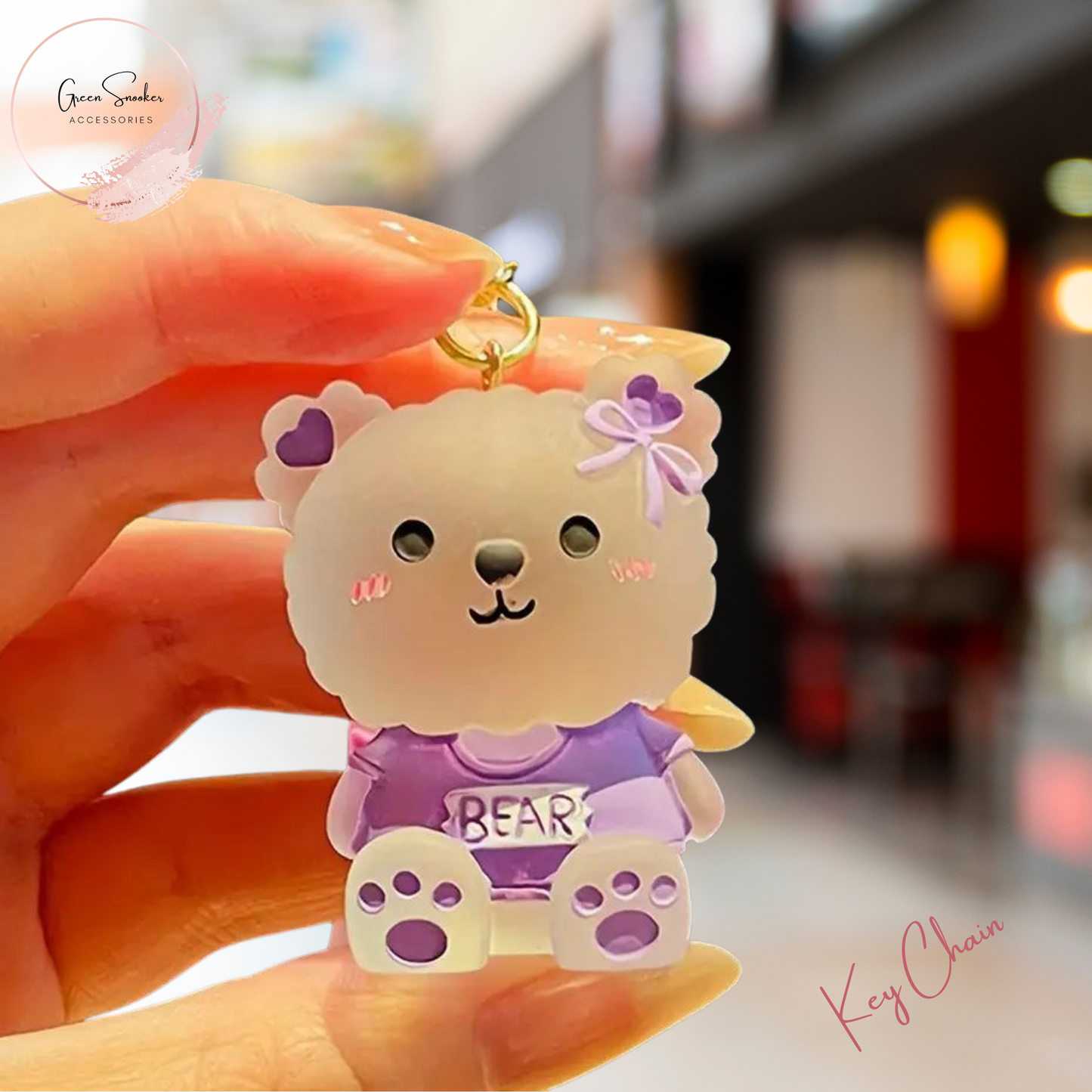 Keychain, Cute Bear, Resin