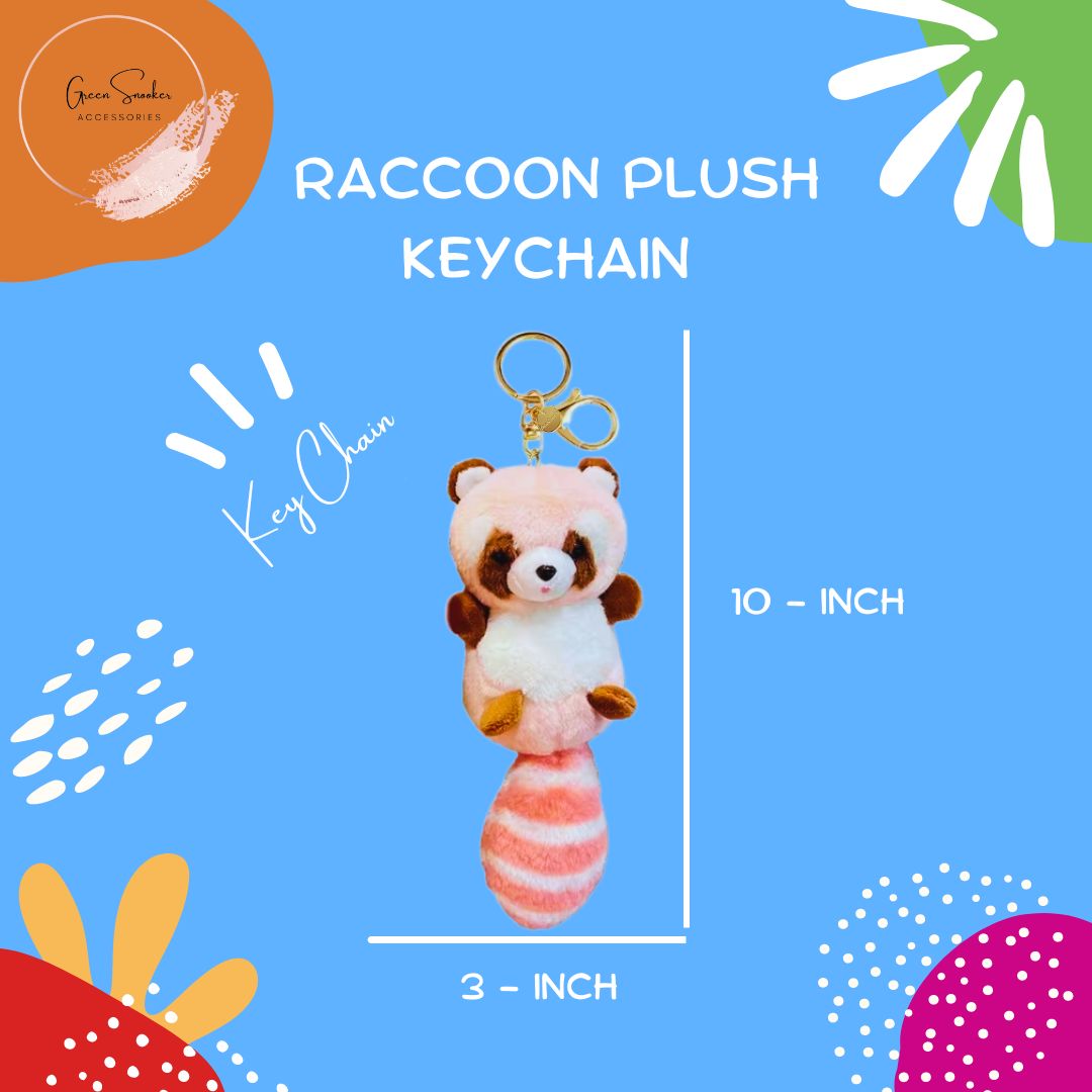 Keychain, Cute Plush Raccoon