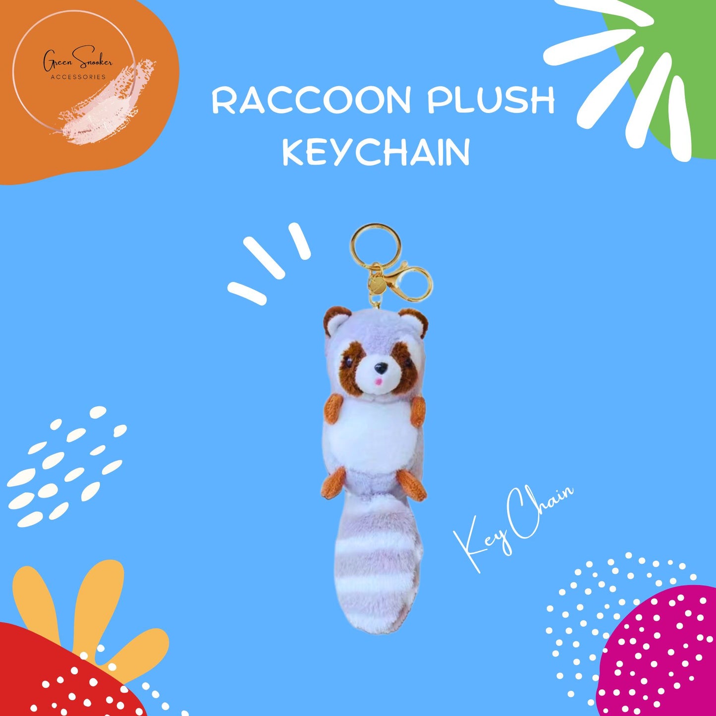 Keychain, Cute Plush Raccoon