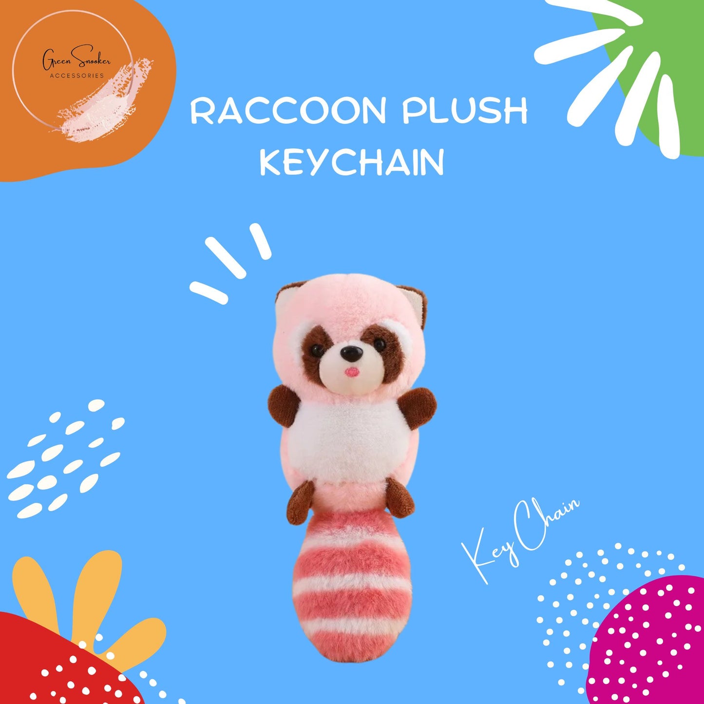 Keychain, Cute Plush Raccoon