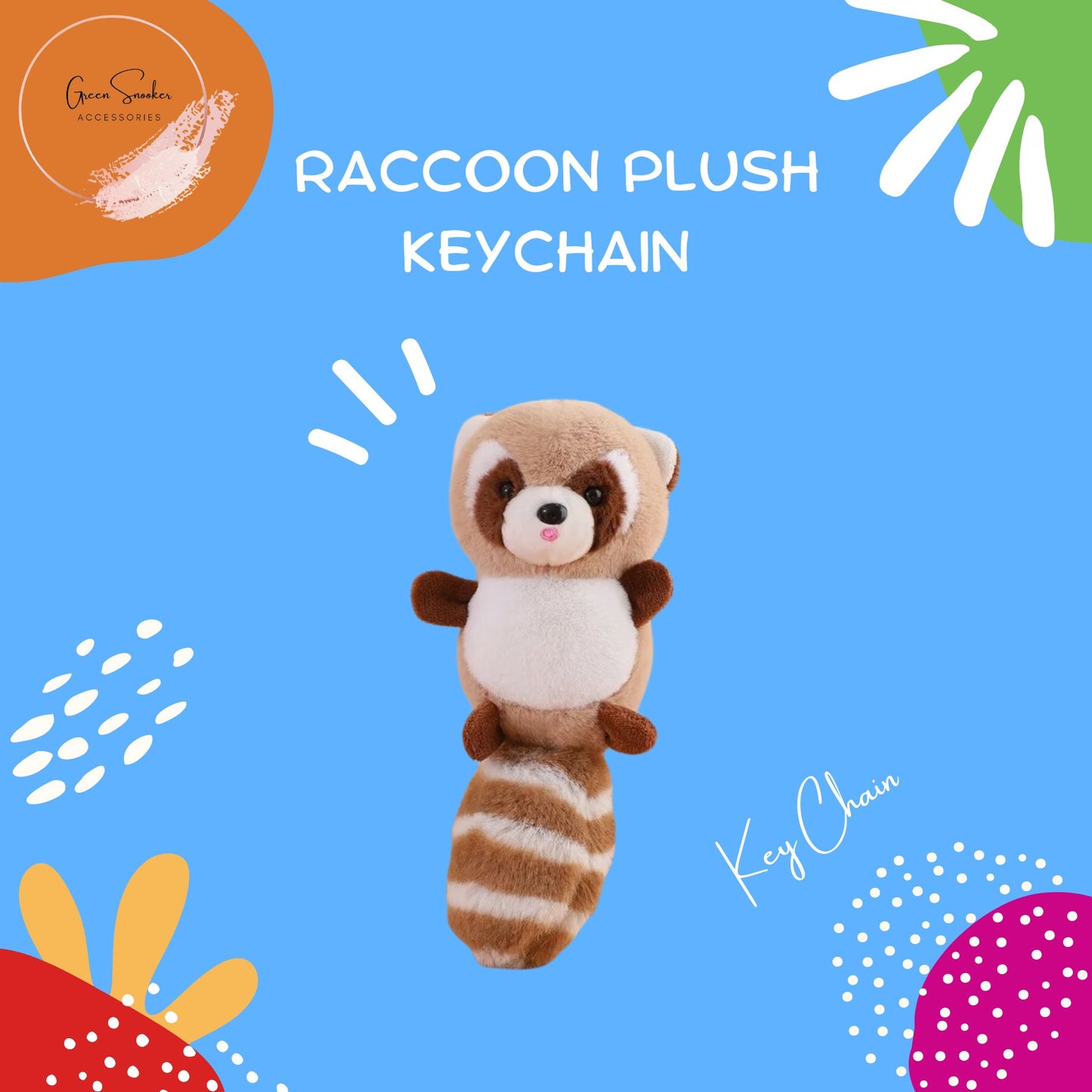 Keychain, Cute Plush Raccoon