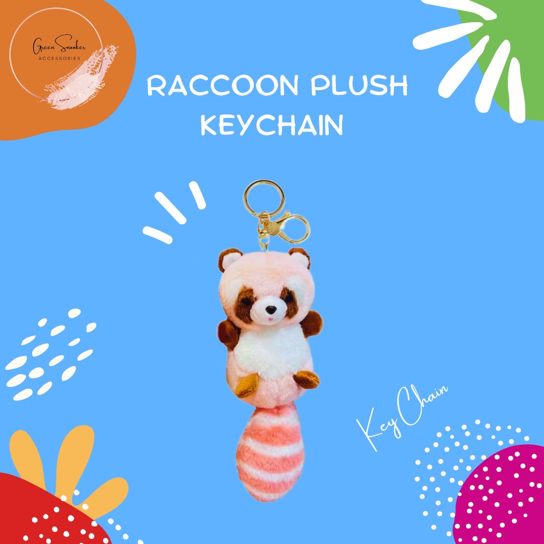 Keychain, Cute Plush Raccoon