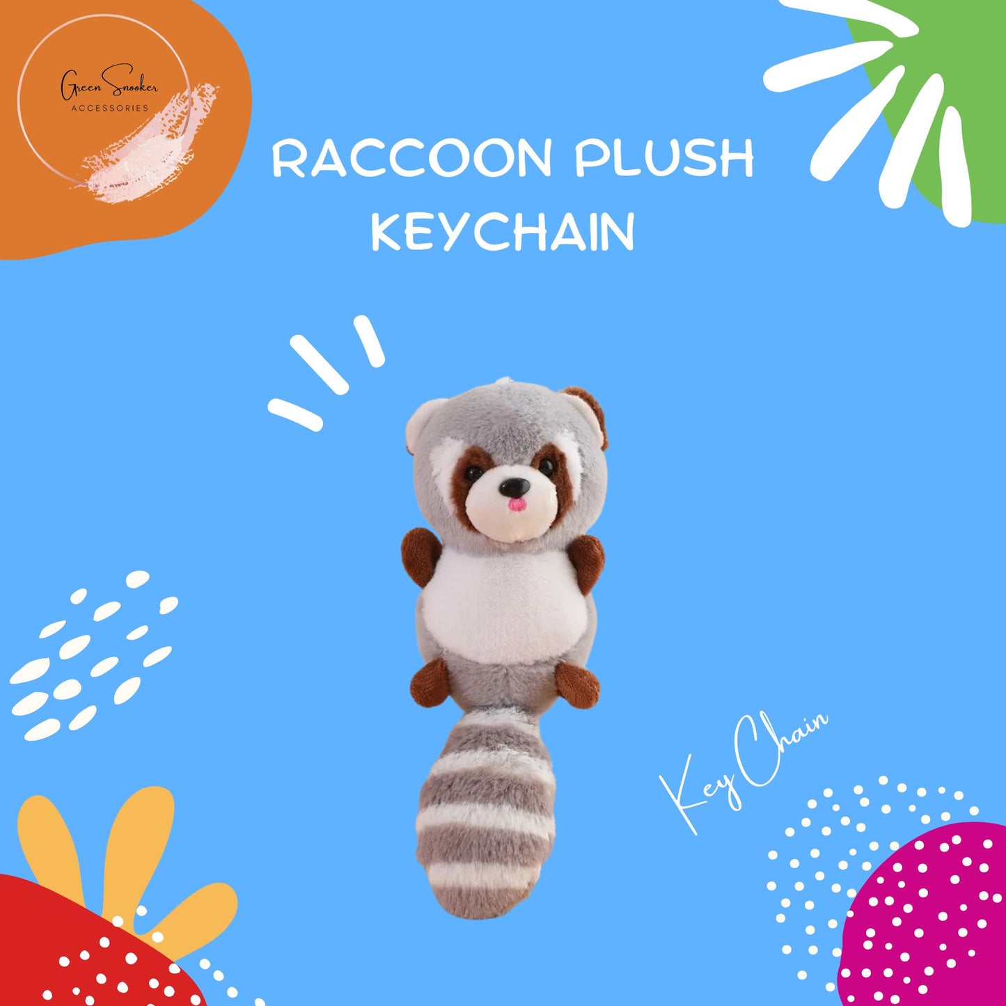 Keychain, Cute Plush Raccoon