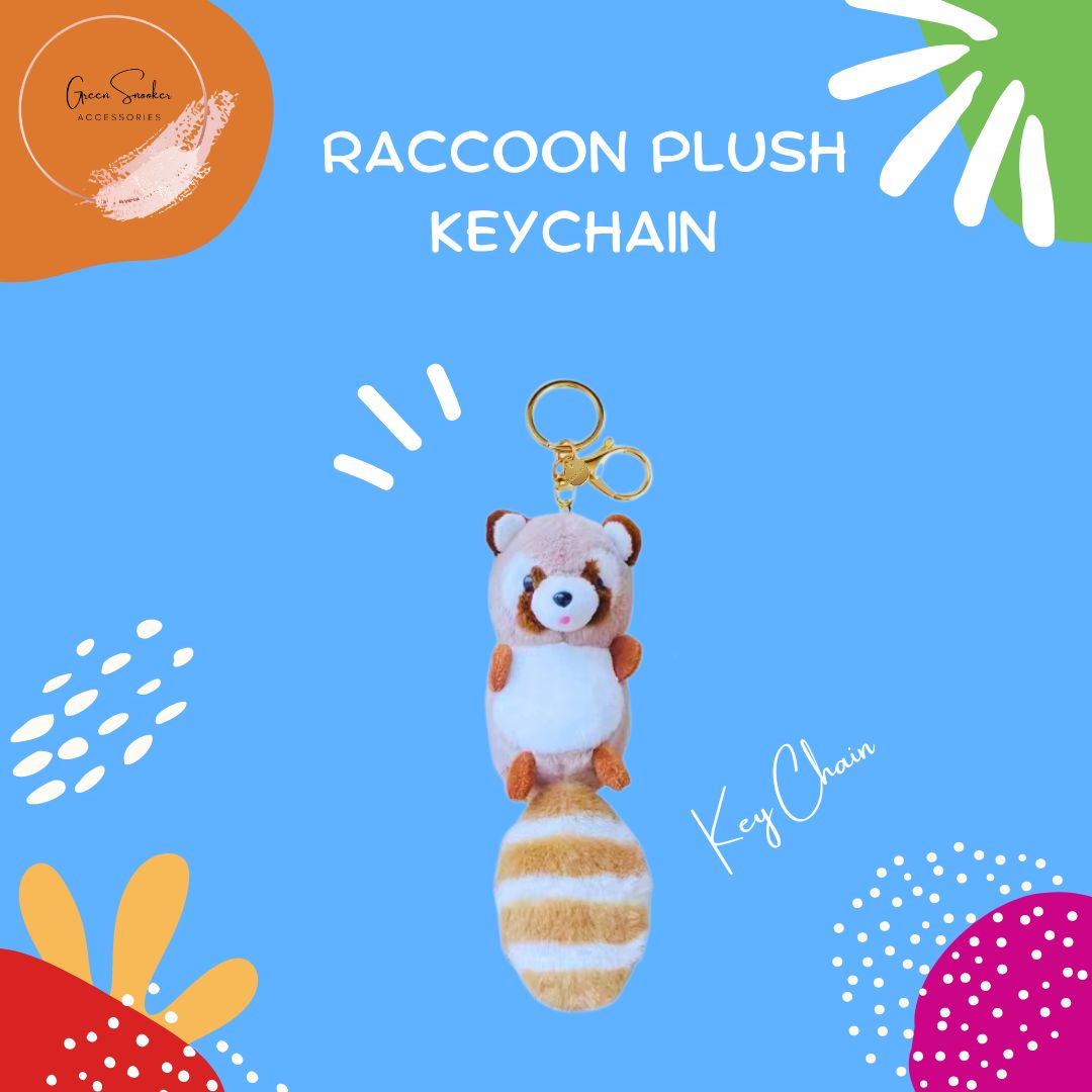 Keychain, Cute Plush Raccoon