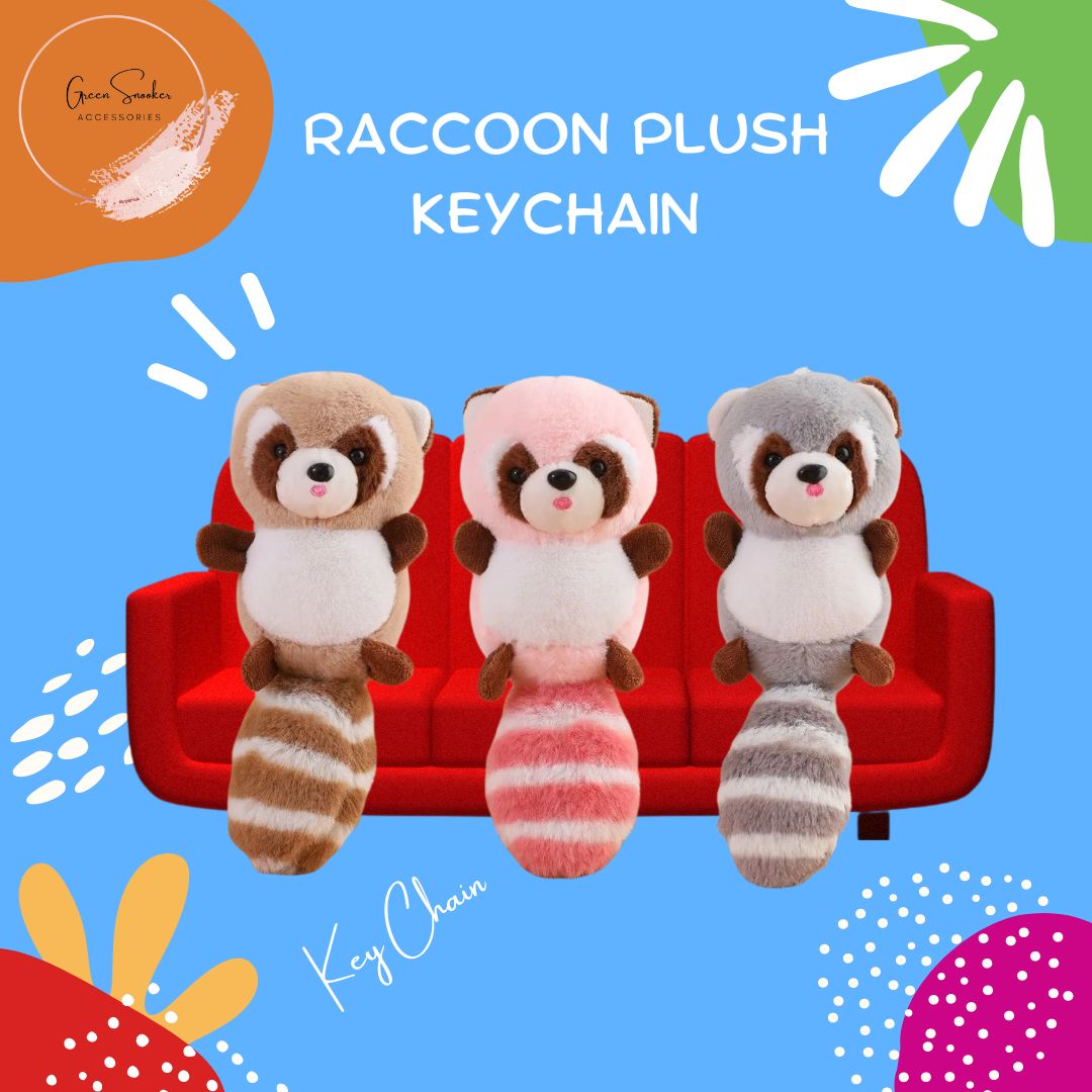 Keychain, Cute Plush Raccoon