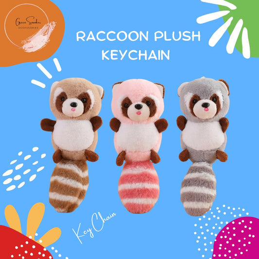 Keychain, Cute Plush Raccoon