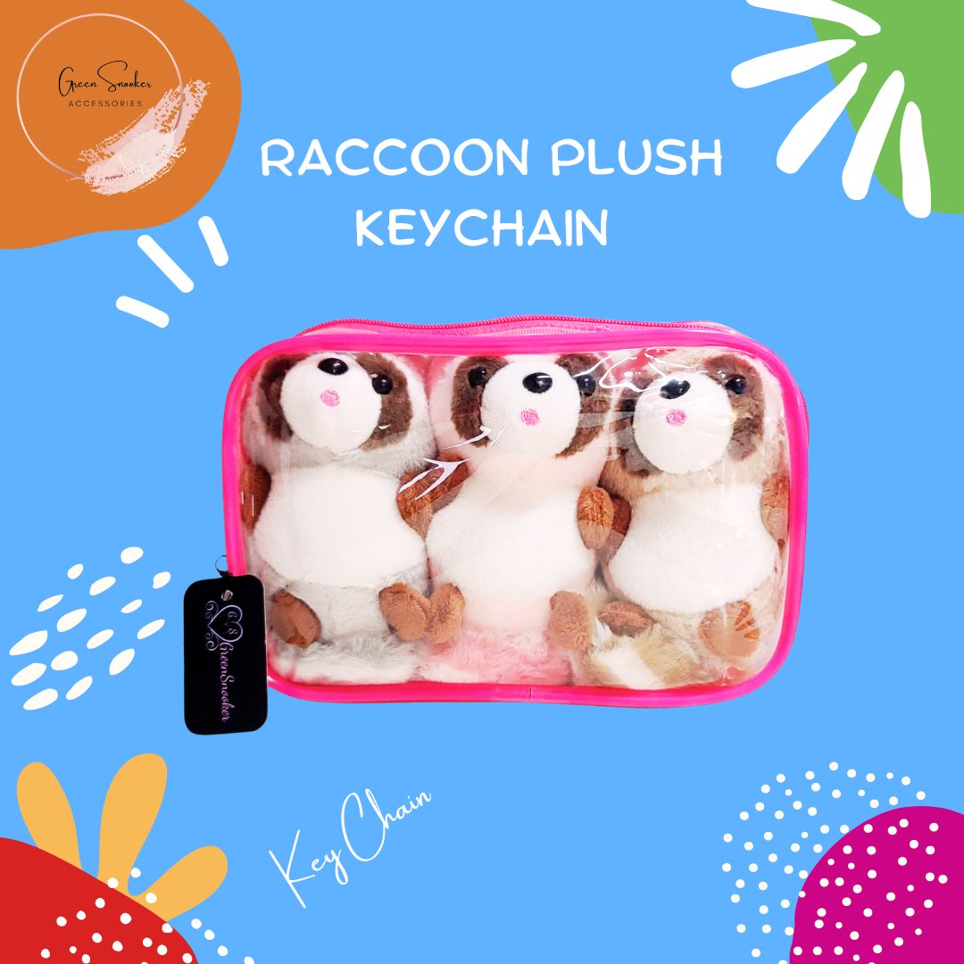 Keychain, Cute Plush Raccoon