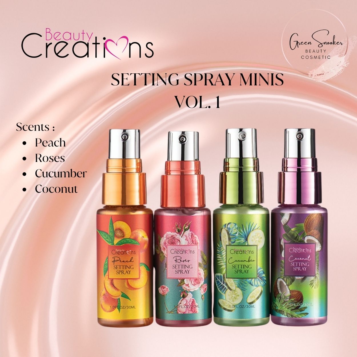 Beauty Creations, Setting Spray Minis Vol. 1