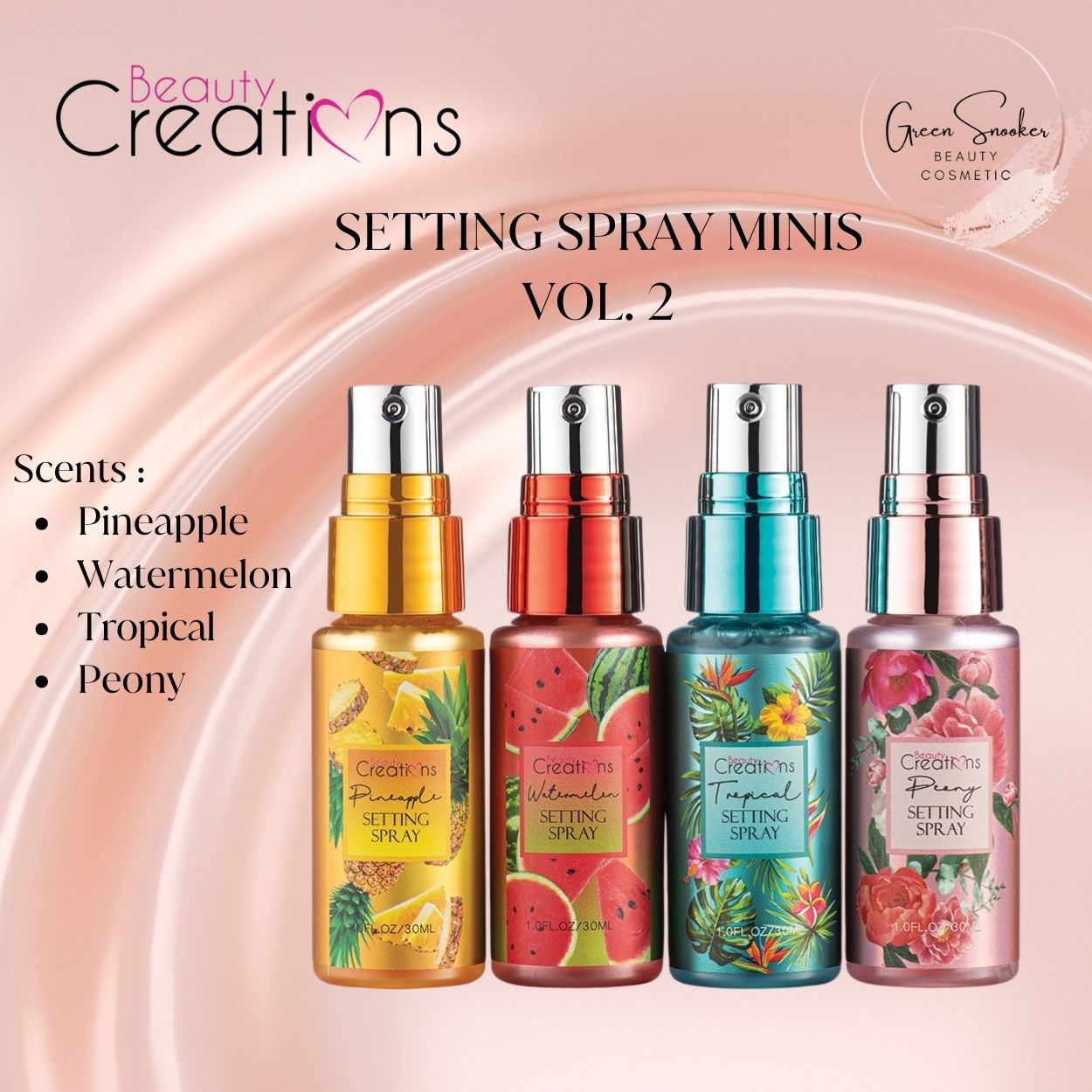 Beauty Creations, Setting Spray Minis Vol. 2