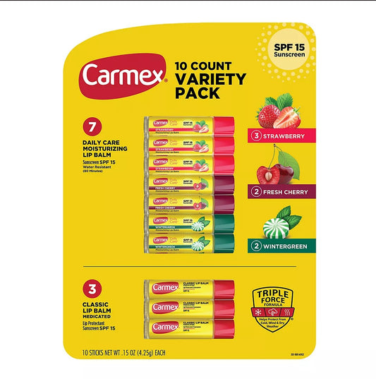 Carmex, Lip Balm, Variety Pack, 10 ct.