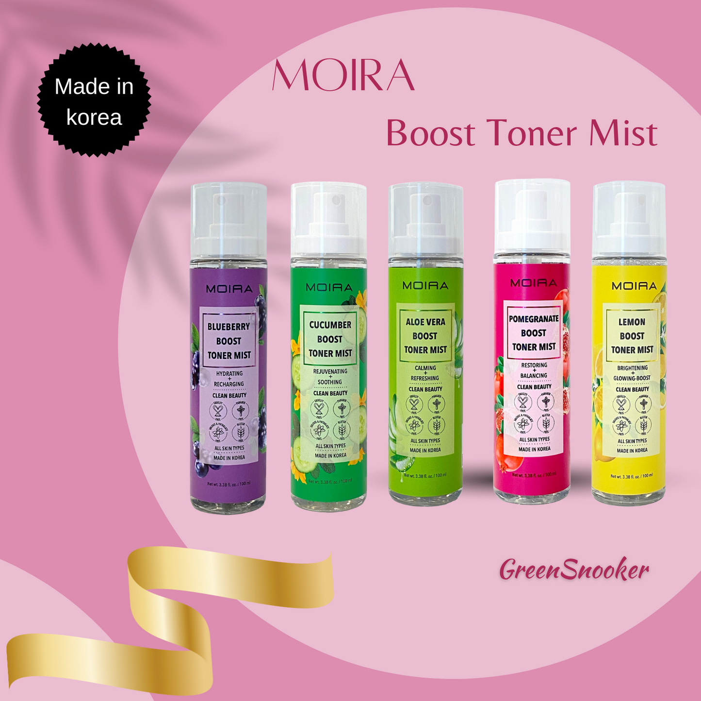 Moira Cosmetics, Boost Toner Mist, Korean Cosmetics