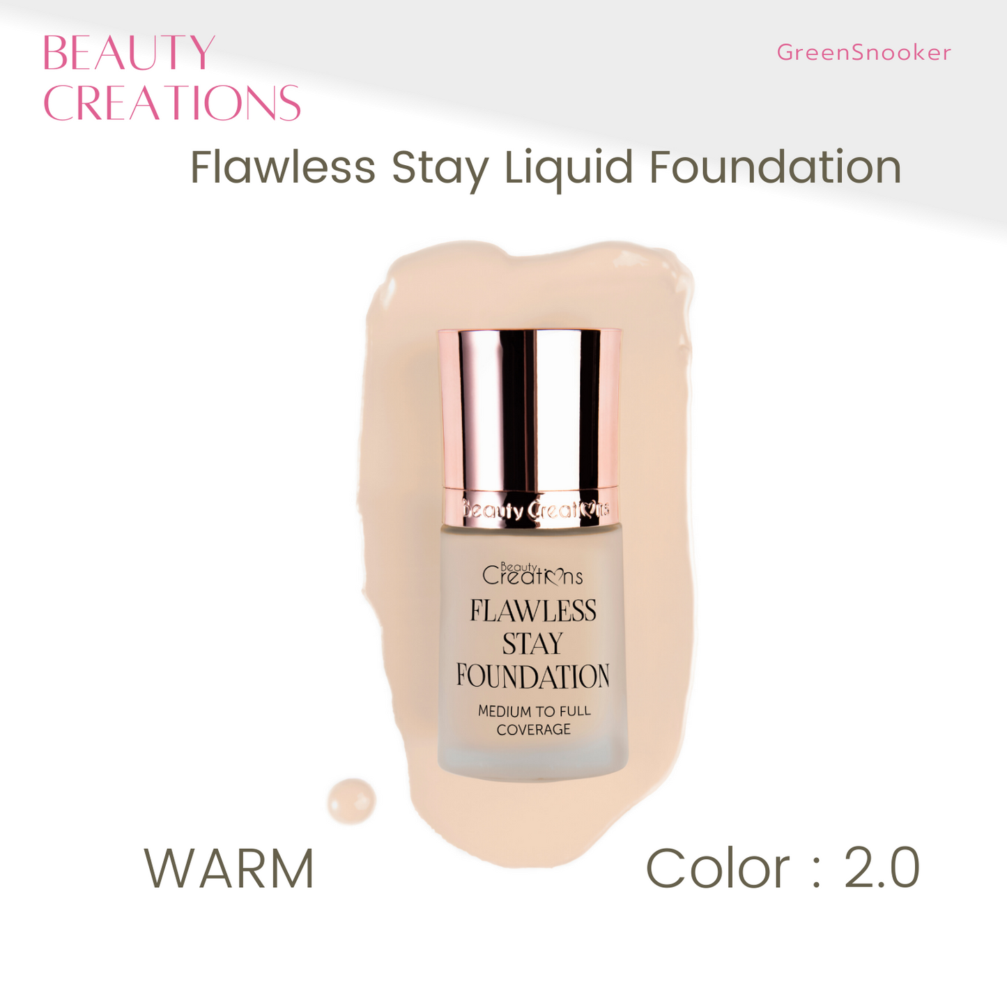 Beauty Creations, Flawless Stay Liquid Foundation