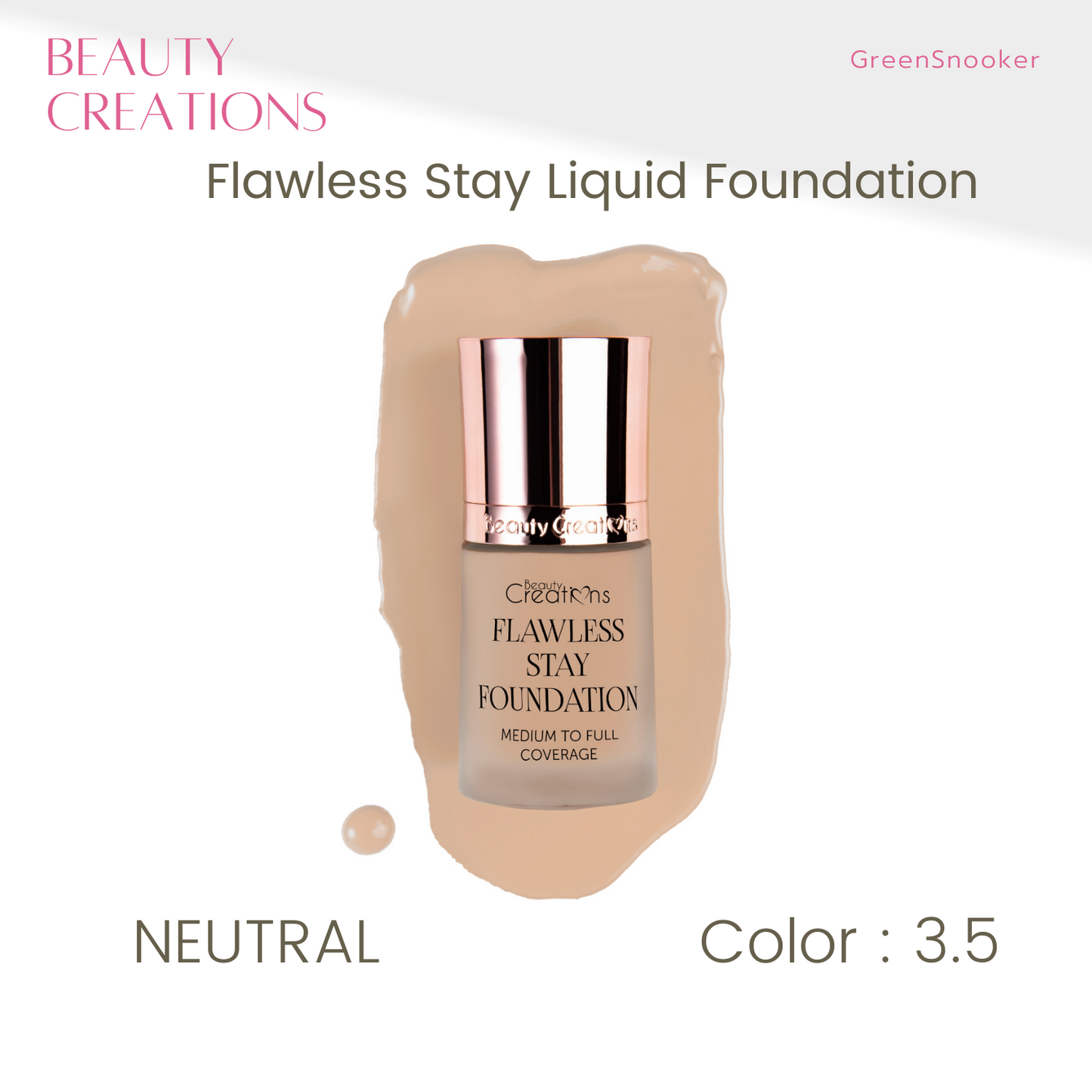 Beauty Creations, Flawless Stay Liquid Foundation